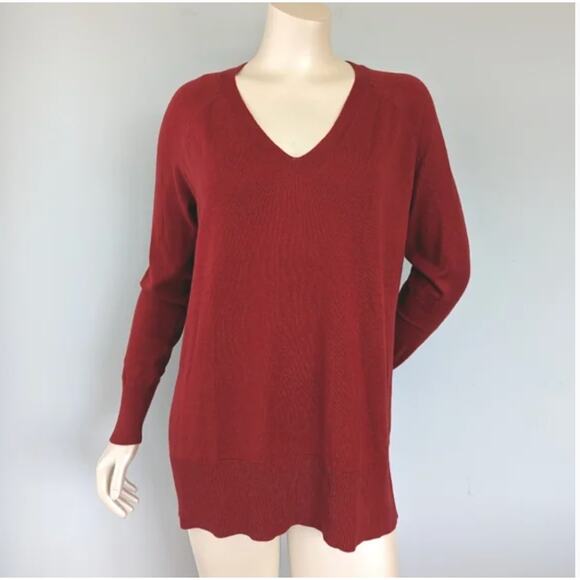 LOFT V-Neck Tunic Sweater L NWT Capsule Academia Career Prep - Picture 2 of 5